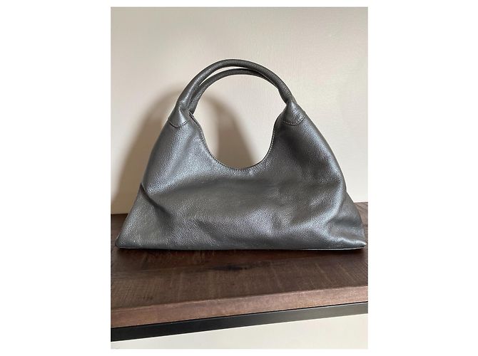 Borsa Mac Douglas in pelle grigio argento metallizzato Metallico - vista 6
