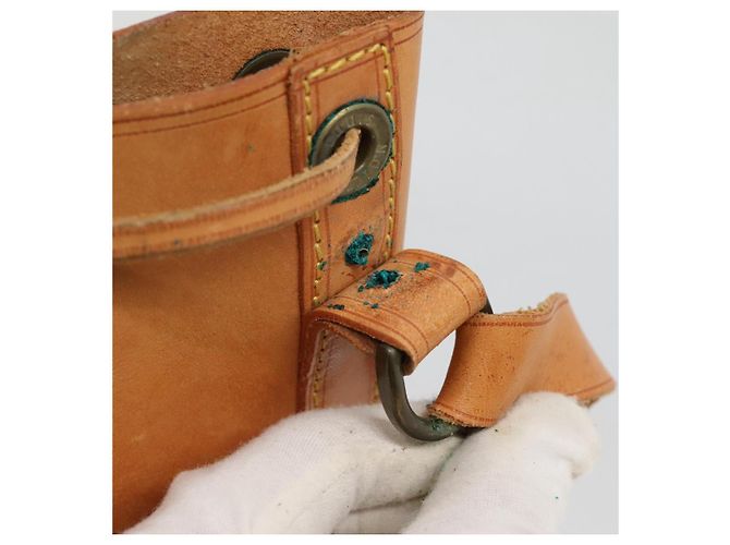 Noe LOUIS VUITTON Borsa a Spalla Petit Noé in Pelle Nomad Beige M85003 LV Auth KD147 - vista 12