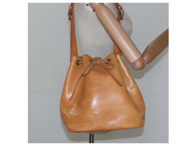 Noe LOUIS VUITTON Borsa a Spalla Petit Noé in Pelle Nomad Beige M85003 LV Auth KD147 - vista 21