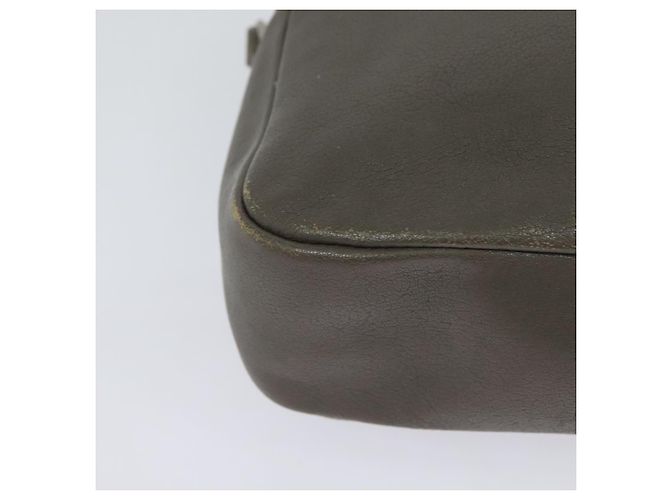 SAINT LAURENT Sac à bandoulière en cuir gris argent Auth ep7783 Marron Argenté - vue 12