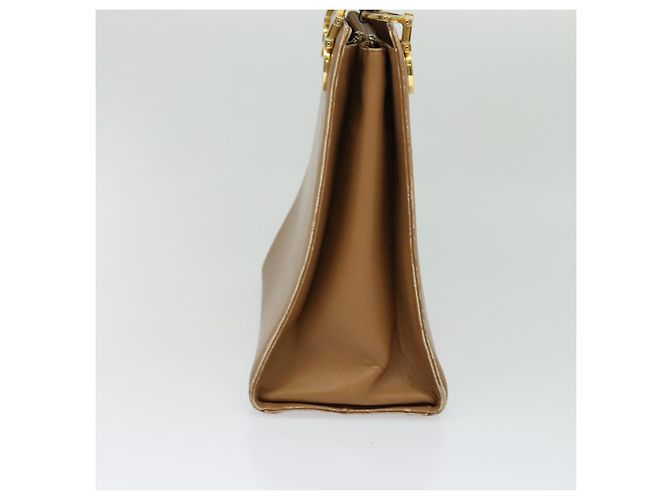 Borsa a Spalla Gancini in Pelle Beige Oro Salvatore Ferragamo Auth EC442 D'oro - vista 4