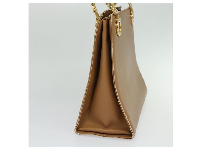 Borsa a Spalla Gancini in Pelle Beige Oro Salvatore Ferragamo Auth EC442 D'oro - vista 5