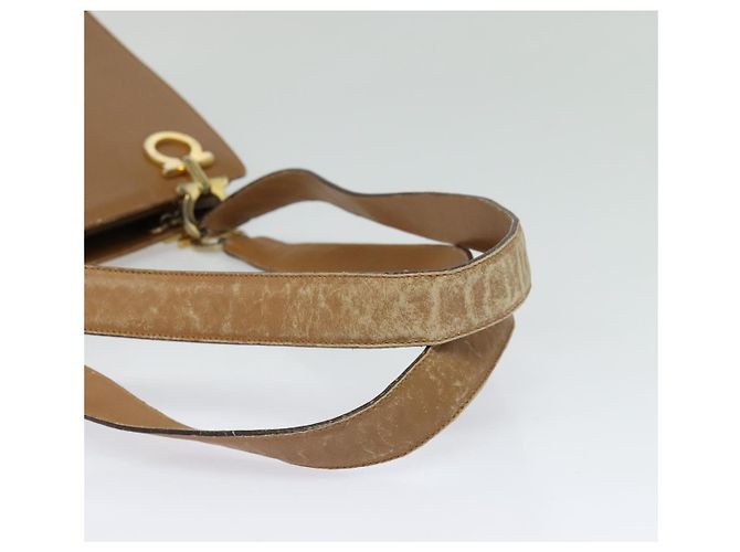 Borsa a Spalla Gancini in Pelle Beige Oro Salvatore Ferragamo Auth EC442 D'oro - vista 7
