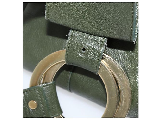 Bulgari Borsa a mano BVLGARI in pelle 2 vie verde Auth 113313 - vista 17