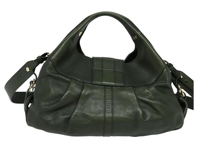 Bulgari Borsa a mano BVLGARI in pelle 2 vie verde Auth 113313 - vista 3