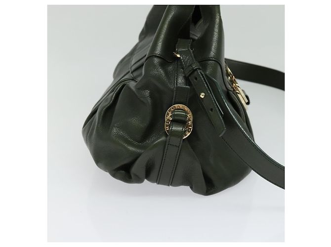 Bulgari Borsa a mano BVLGARI in pelle 2 vie verde Auth 113313 - vista 4