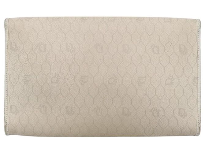Christian Dior Schultertasche aus Waben-Canvas mit Kette aus PVC-Leder in Weiß Auth EC494 - Ansicht 3