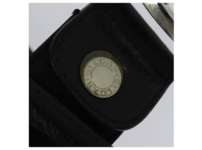 Bulgari Cintura BVLGARI in tela e pelle 33,5""-35,4"" nera Auth ar13234 Nero - vista 14