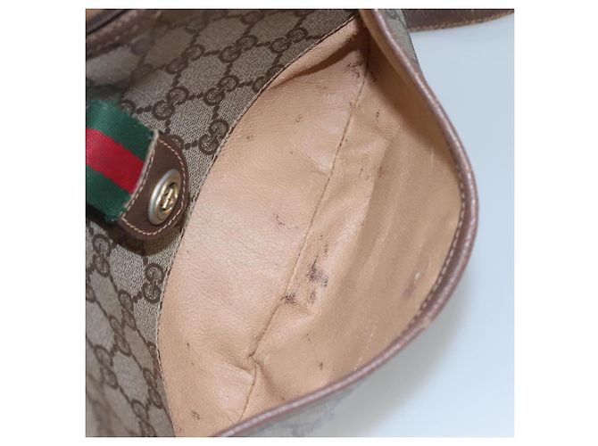 Borsa a spalla GUCCI GG Supreme Web Sherry Line PVC Beige Rosso 89 02 032 Auth BA465 - vista 21
