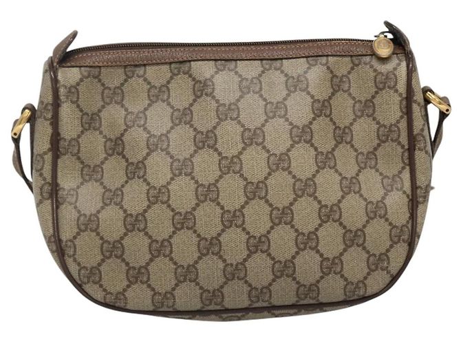 Borsa a spalla GUCCI GG Supreme Web Sherry Line PVC Beige Rosso 89 02 032 Auth BA465 - vista 3
