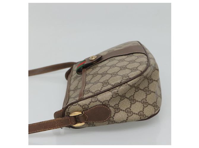 Borsa a spalla GUCCI GG Supreme Web Sherry Line PVC Beige Rosso 89 02 032 Auth BA465 - vista 4