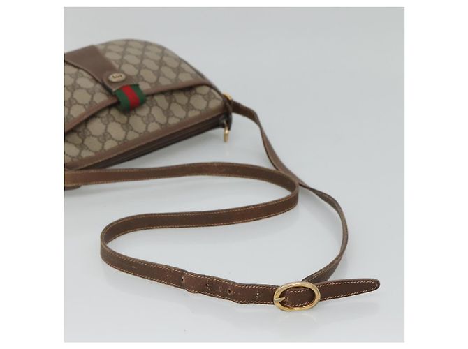 Borsa a spalla GUCCI GG Supreme Web Sherry Line PVC Beige Rosso 89 02 032 Auth BA465 - vista 7