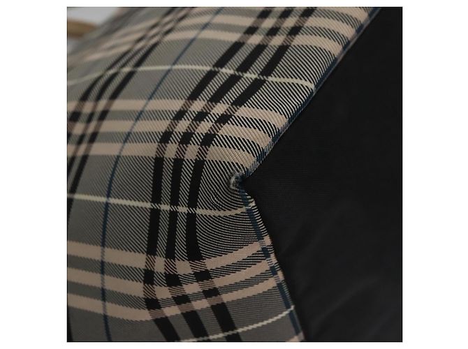 Burberry Nova Check Tote Bag aus Nylon in Beige mit blauer Etikette, silber authentisch bs23441 - Ansicht 10