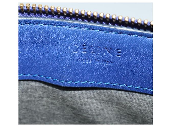 Céline Borsa a spalla Trio in pelle blu e oro Auth mr1142 D'oro - vista 15