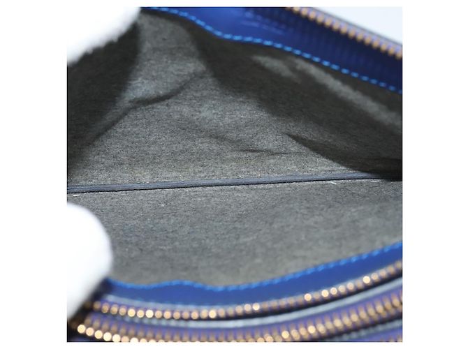 Céline Borsa a spalla Trio in pelle blu e oro Auth mr1142 D'oro - vista 16