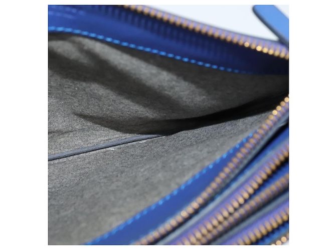 Céline Borsa a spalla Trio in pelle blu e oro Auth mr1142 D'oro - vista 17