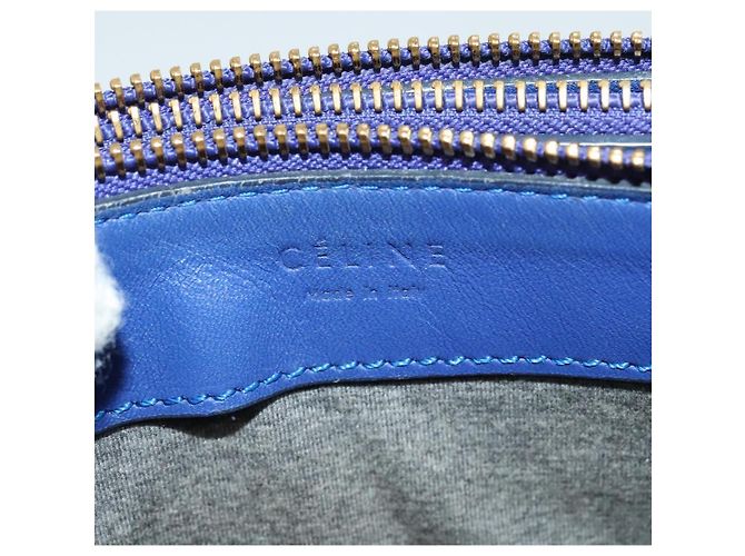 Céline Borsa a spalla Trio in pelle blu e oro Auth mr1142 D'oro - vista 19