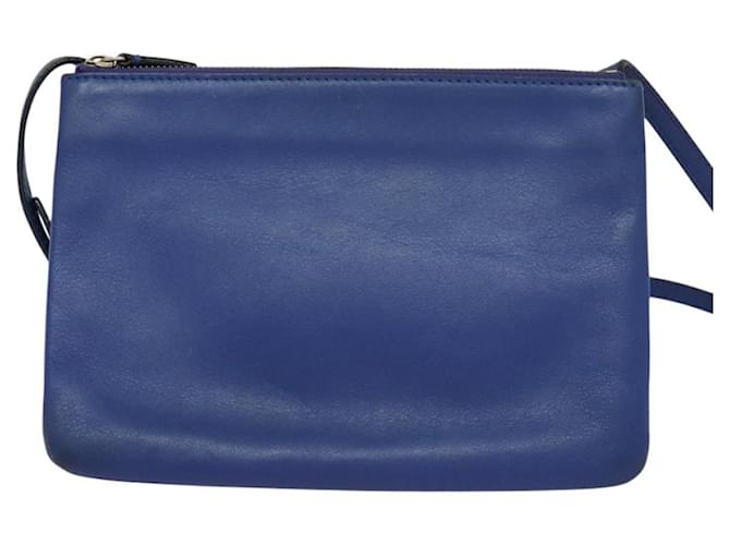 Céline Borsa a spalla Trio in pelle blu e oro Auth mr1142 D'oro - vista 2