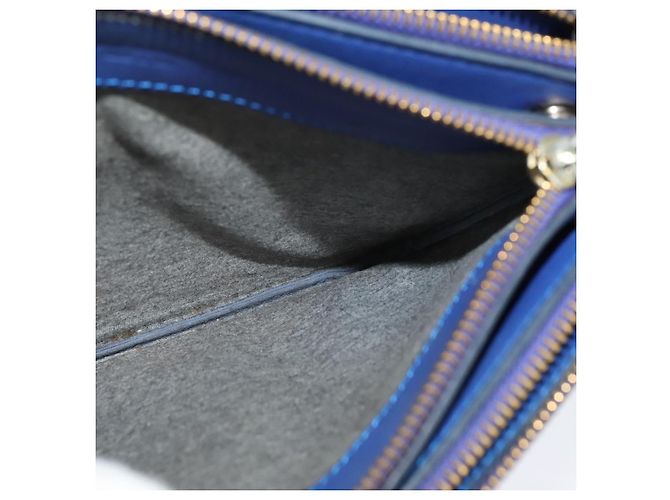 Céline Borsa a spalla Trio in pelle blu e oro Auth mr1142 D'oro - vista 21