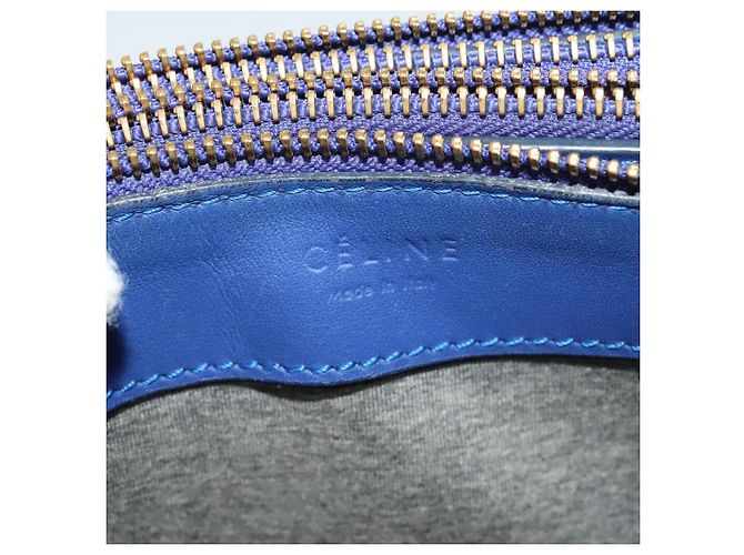 Céline Borsa a spalla Trio in pelle blu e oro Auth mr1142 D'oro - vista 23