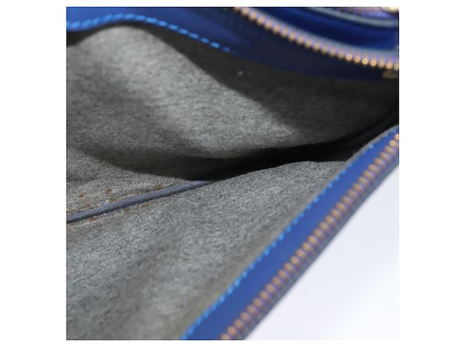 Céline Borsa a spalla Trio in pelle blu e oro Auth mr1142 D'oro - vista 25