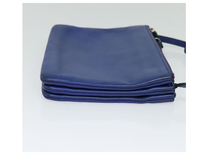 Céline Borsa a spalla Trio in pelle blu e oro Auth mr1142 D'oro - vista 5
