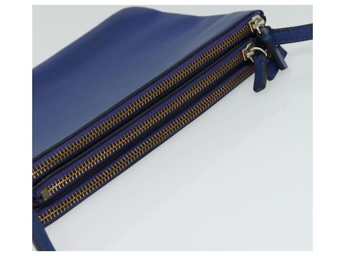 Céline Borsa a spalla Trio in pelle blu e oro Auth mr1142 D'oro - vista 6