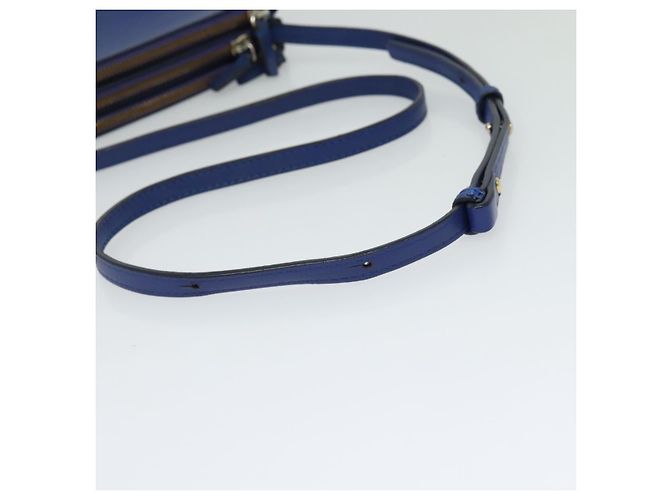 Céline Borsa a spalla Trio in pelle blu e oro Auth mr1142 D'oro - vista 7