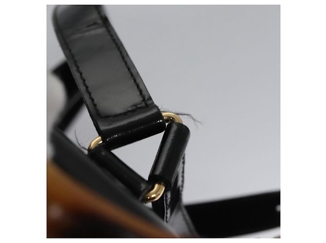 Zaino GUCCI Bamboo Pelle lucida Nera 003 2058 0030 Auth nb014 Nero - Ansicht 10
