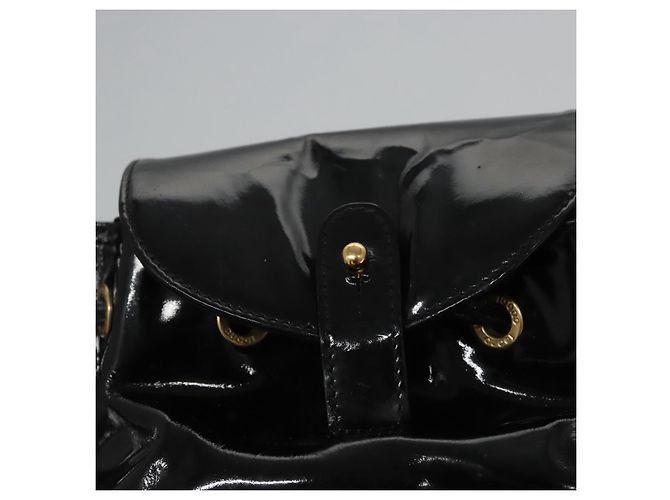 Zaino GUCCI Bamboo Pelle lucida Nera 003 2058 0030 Auth nb014 Nero - Ansicht 21