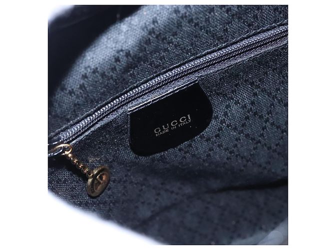 Zaino GUCCI Bamboo Pelle lucida Nera 003 2058 0030 Auth nb014 Nero - Ansicht 25