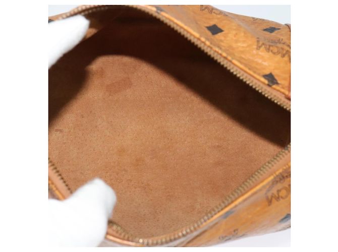 Borsa a Spalla MCM Vicetos Logogram in Pelle PVC Marrone Auth IN019 - vista 16
