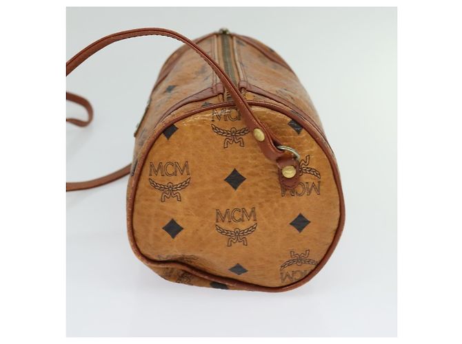 Borsa a Spalla MCM Vicetos Logogram in Pelle PVC Marrone Auth IN019 - vista 5