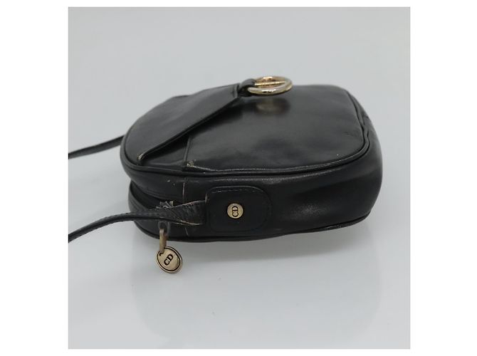 Borsa a Spalla Christian Dior in Pelle Blu Navy Oro Auth bs23532 D'oro - vista 4