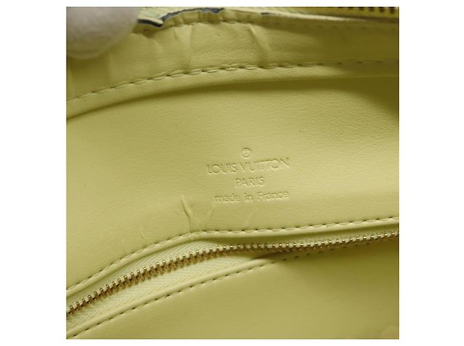 LOUIS VUITTON Monogram Vernis Houston Borsa a Mano Giallo Lime M91055 LV Auth hk2222 D'oro - vista 10