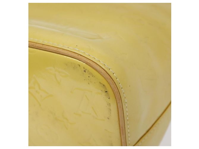 LOUIS VUITTON Monogram Vernis Houston Borsa a Mano Giallo Lime M91055 LV Auth hk2222 D'oro - vista 16