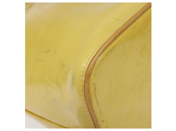 LOUIS VUITTON Monogram Vernis Houston Borsa a Mano Giallo Lime M91055 LV Auth hk2222 D'oro - vista 17