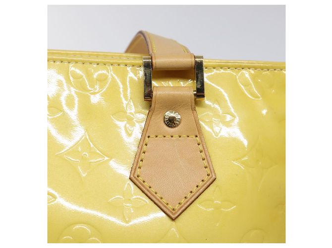 LOUIS VUITTON Monogram Vernis Houston Borsa a Mano Giallo Lime M91055 LV Auth hk2222 D'oro - vista 18