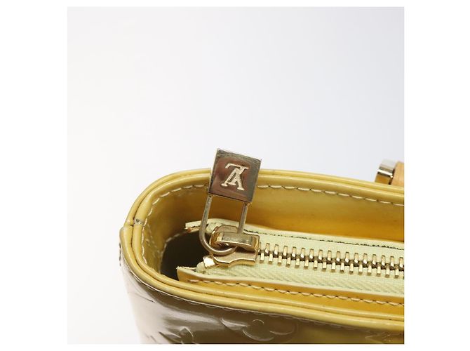 LOUIS VUITTON Monogram Vernis Houston Borsa a Mano Giallo Lime M91055 LV Auth hk2222 D'oro - vista 19