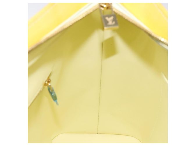 LOUIS VUITTON Monogram Vernis Houston Borsa a Mano Giallo Lime M91055 LV Auth hk2222 D'oro - vista 20