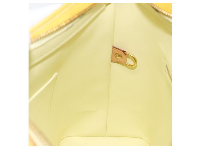 LOUIS VUITTON Monogram Vernis Houston Borsa a Mano Giallo Lime M91055 LV Auth hk2222 D'oro - vista 21