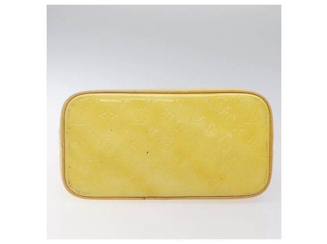 LOUIS VUITTON Monogram Vernis Houston Borsa a Mano Giallo Lime M91055 LV Auth hk2222 D'oro - vista 5