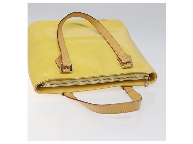 LOUIS VUITTON Monogram Vernis Houston Borsa a Mano Giallo Lime M91055 LV Auth hk2222 D'oro - vista 6