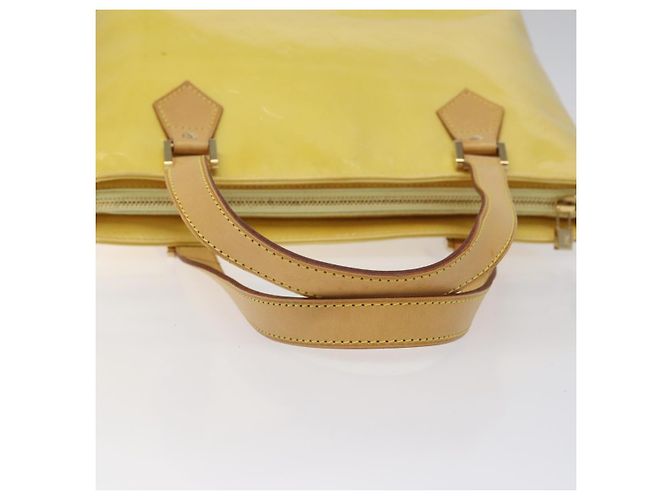 LOUIS VUITTON Monogram Vernis Houston Borsa a Mano Giallo Lime M91055 LV Auth hk2222 D'oro - vista 7