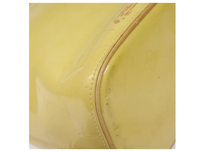 LOUIS VUITTON Monogram Vernis Houston Borsa a Mano Giallo Lime M91055 LV Auth hk2222 D'oro - vista 8