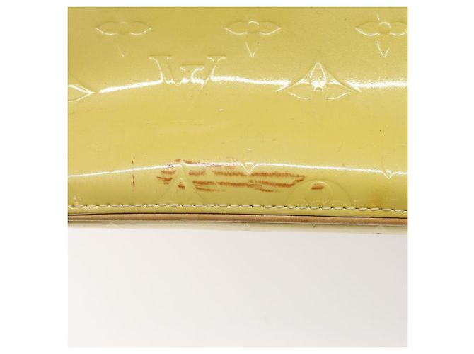 LOUIS VUITTON Monogram Vernis Houston Borsa a Mano Giallo Lime M91055 LV Auth hk2222 D'oro - vista 9