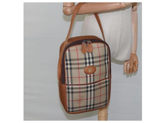 Autre Marque Borsa a spalla Burberrys Nova Check Blue Label in tela beige Auth ti2830 - vista 20