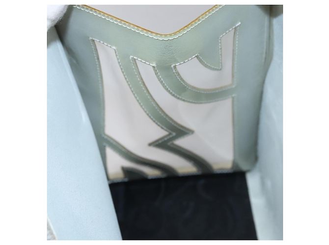 Borsa Tote Salvatore Ferragamo Smalto Bianco Argento Auth bs23225 - vista 20