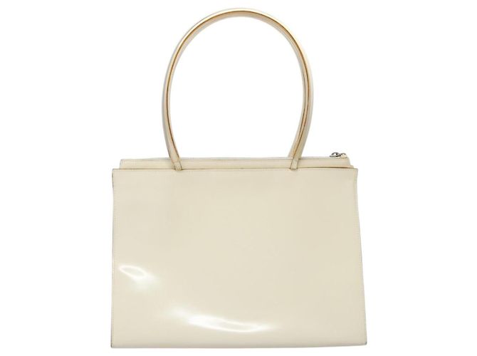 Borsa Tote Salvatore Ferragamo Smalto Bianco Argento Auth bs23225 - vista 3