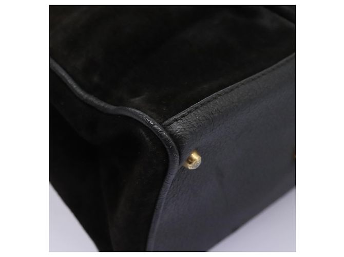 Bamboo Borsa a mano GUCCI in pelle scamosciata nera e oro 000 122 0316 Auth nb100 Nero D'oro - vista 10